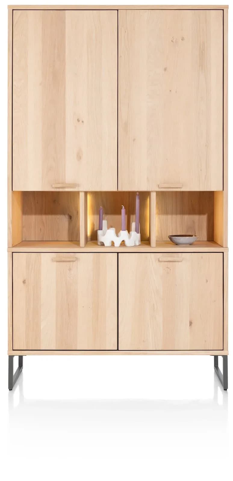 Castello, Schrank 123 cm - 4-Türen + 3-Nischen (+ LED)