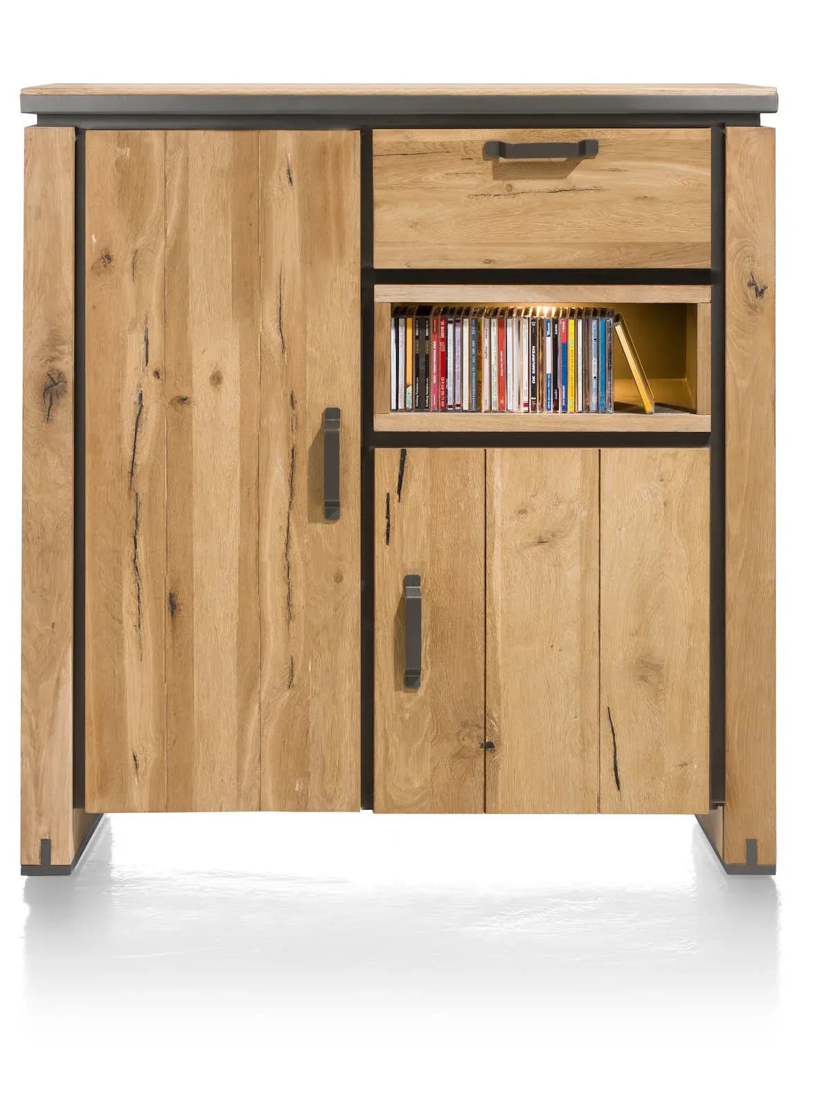 Farmland, Highboard 125 cm - 2-Türen + 1-Lade + 1-Nische (+ LED)