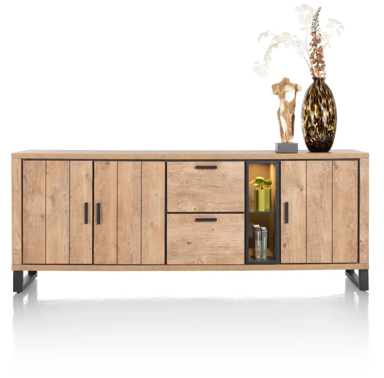 Pavarotti, Sideboard 230 cm - 3-Türen + 2-Laden + 2-Nischen (+ LED)