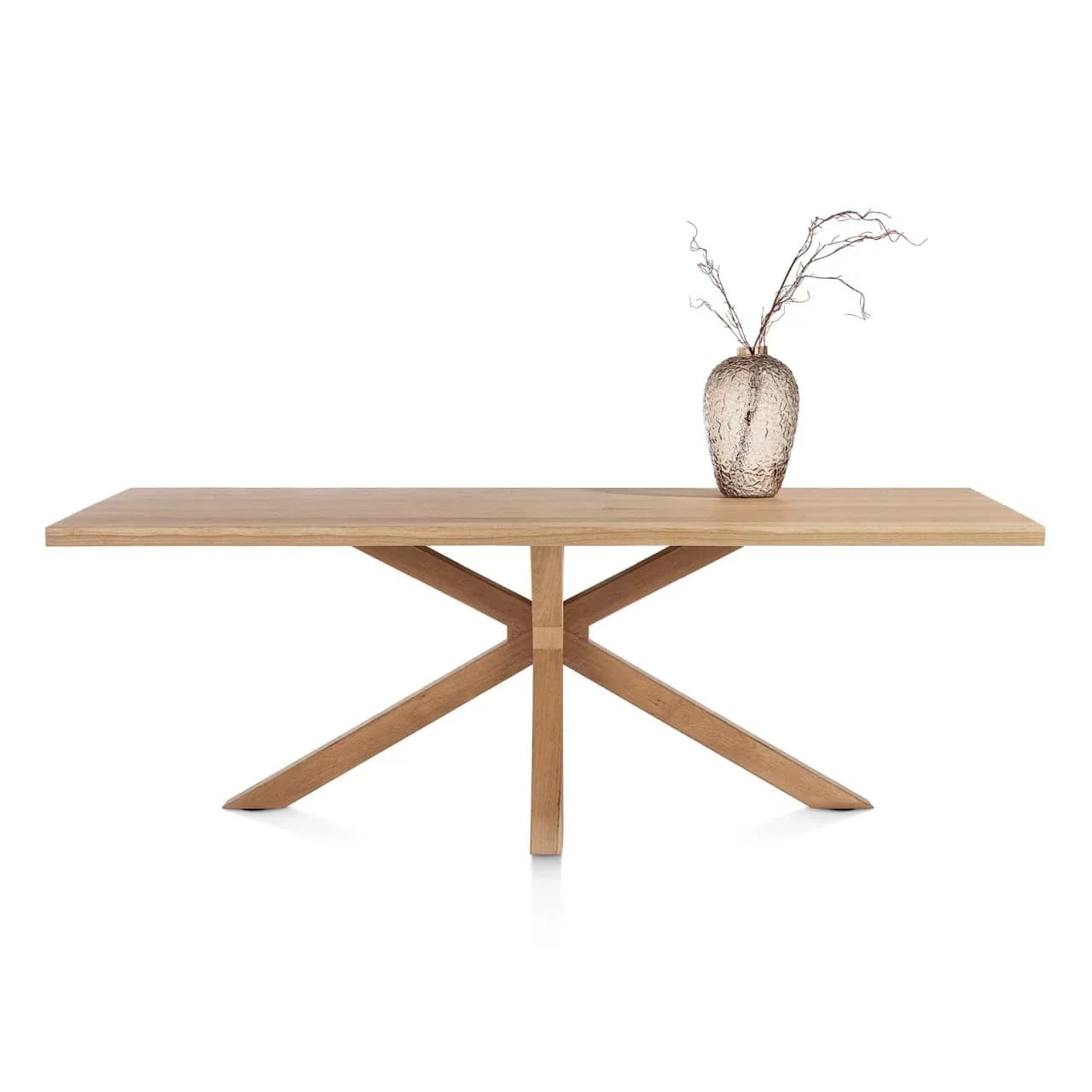 Nyborg, Tisch 230 x 100 cm - rechteckige Tischplatte - Mittelfuß Holz