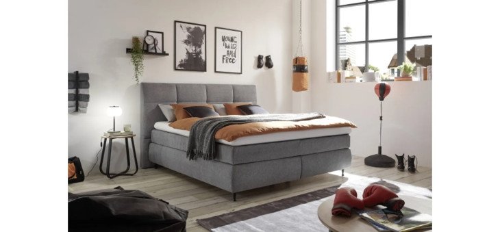8b830457116734e773bc068cd7ac9817cc02c377 Bett ALICA 180x200cm Grau BT MAILIN Milieubild 1