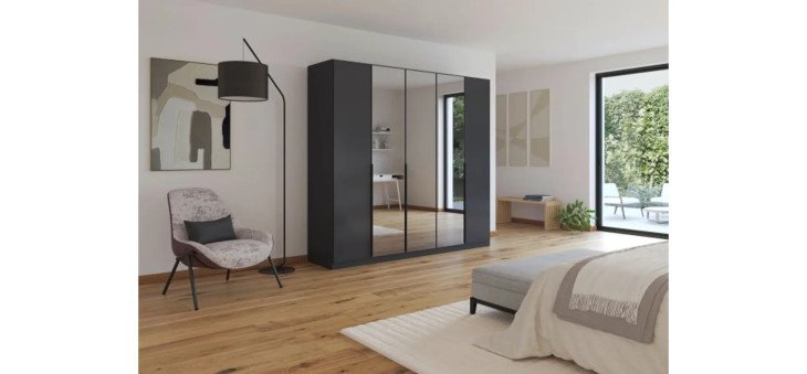 4014a33eb5d85e0610405d6d55262bf2acf74bcc Dreht renschrank Skyla B 226 cm Grau Spiegel Milieu 1