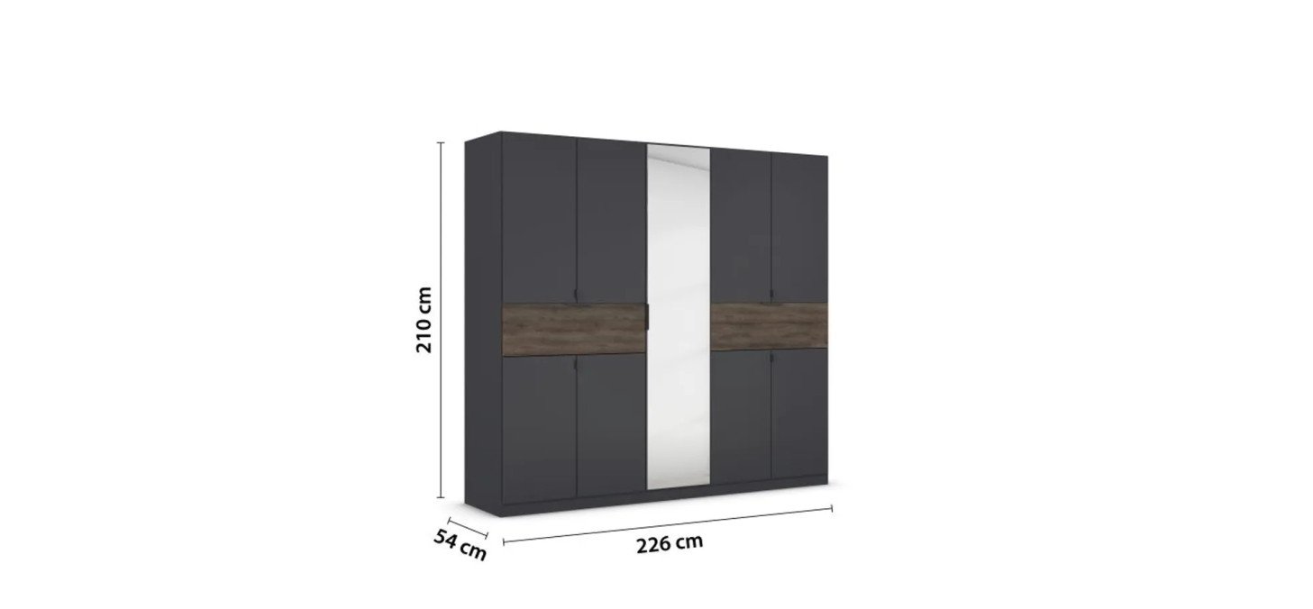 9d0f8b123a00a1618f1ca9ded431995177f6cde3 Dreht renschrank Ticao B 226 cm Grau Metallic Bema ung
