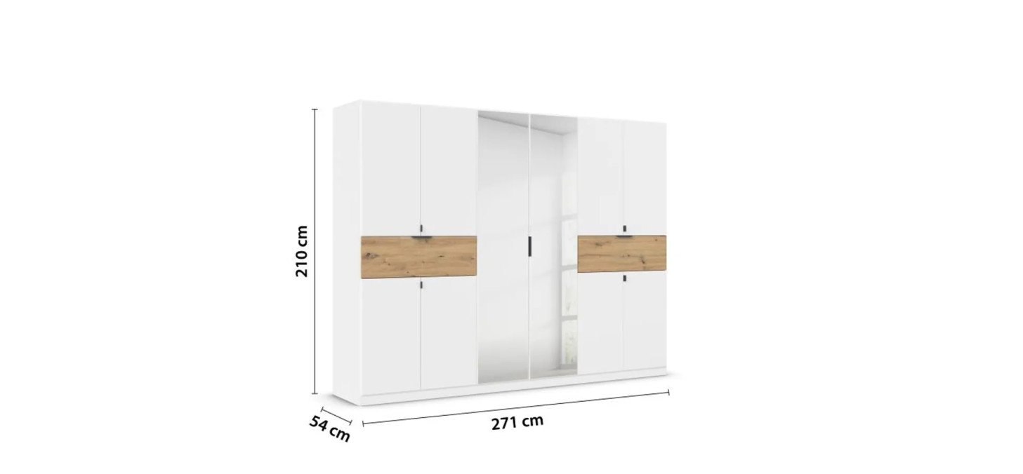 57b54c8bbb0fede241e4d895b69dd82adc27f303 Dreht renschrank Ticao B 271 cm Wei Eiche Dekor Bema ung