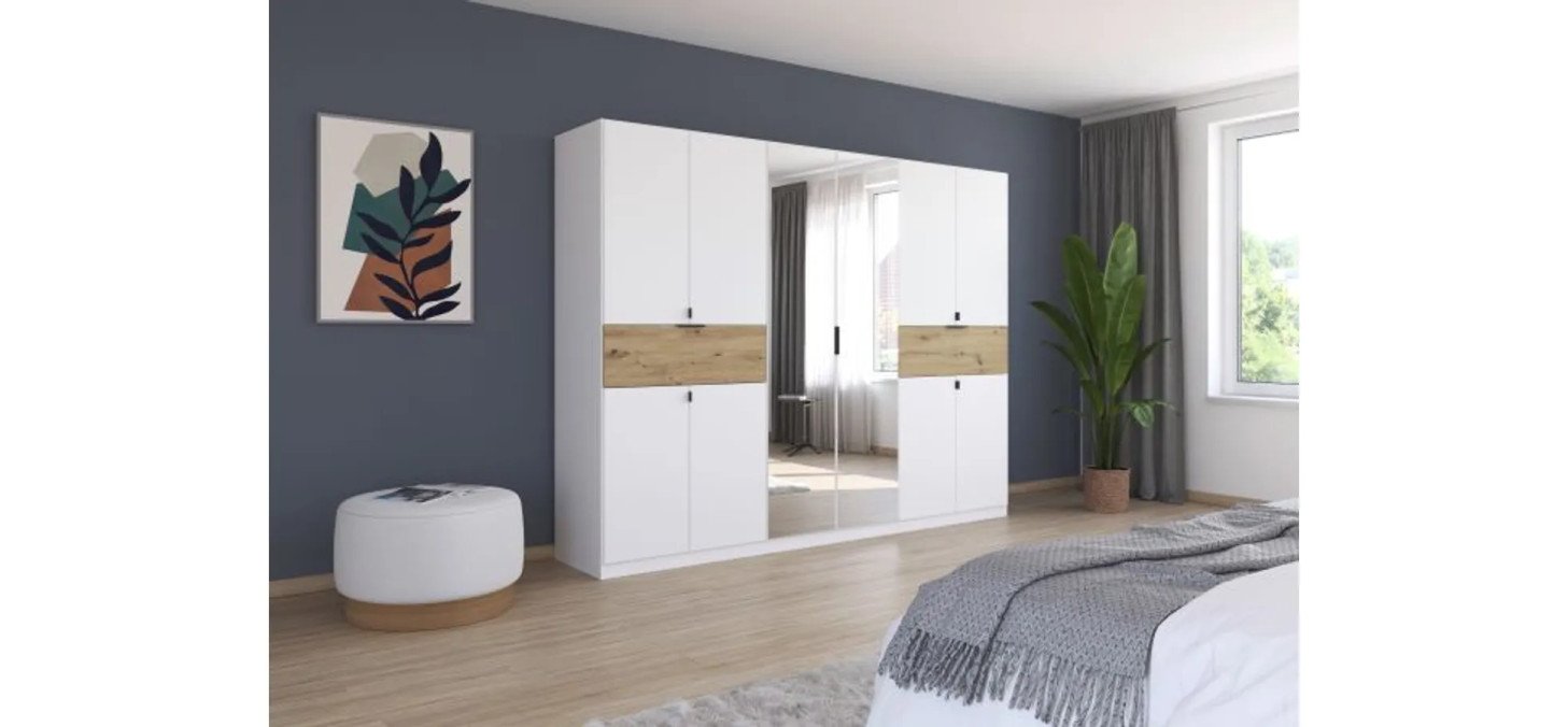 a48db18d6b5f95542e3f22528c397757d77ddf24 Dreht renschrank Ticao B 271 cm Wei Eiche Dekor Milieu 1